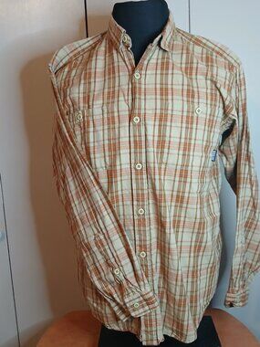 Patagonia Men's Brown Medium Plaid Cotton Shirt (0845J3)